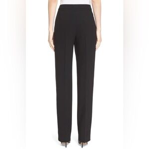 St. John Diana Straight Leg Crepe Marocain Pants Size 8 Black Quiet Luxury
